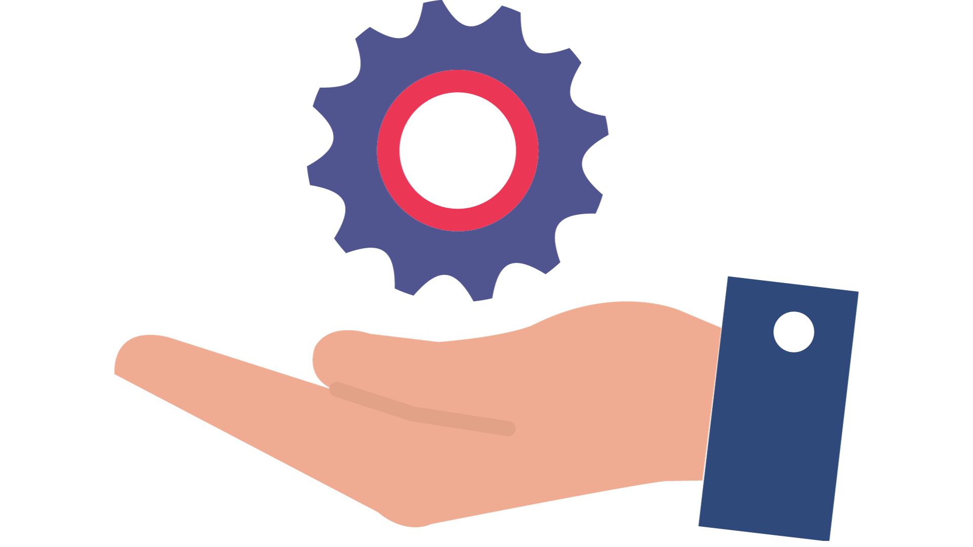 Icon of a hand holding a gear