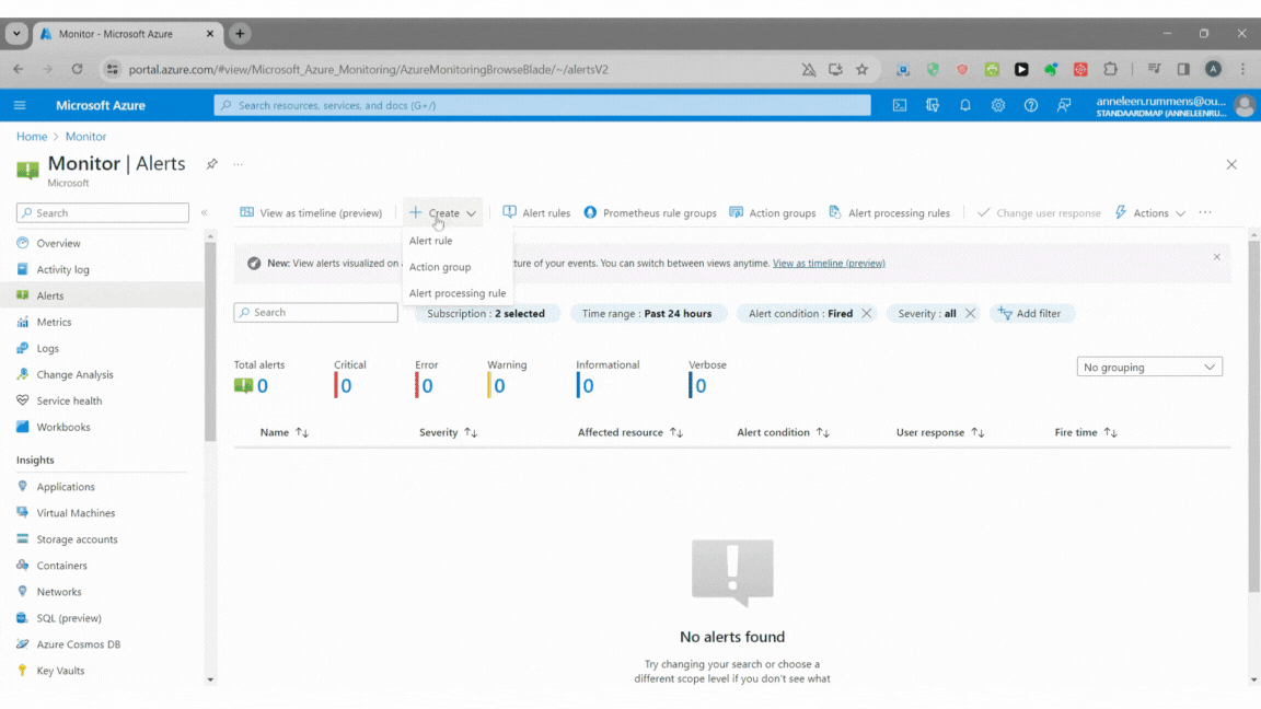 GIF of creating an alert processing rule