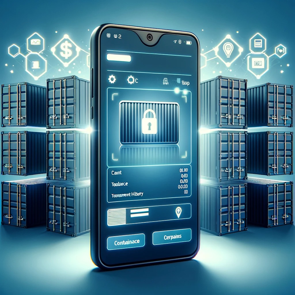 A mobile device shows a secured app.