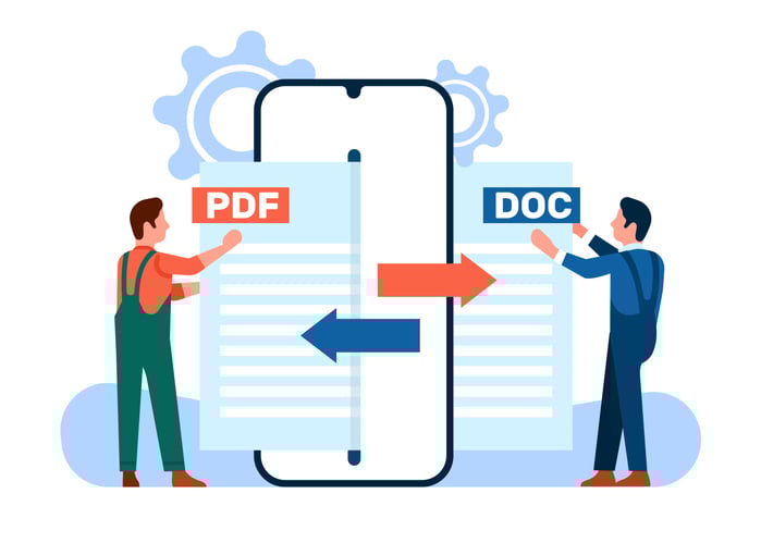 An app converting PDFs to Doc files and vice versa.