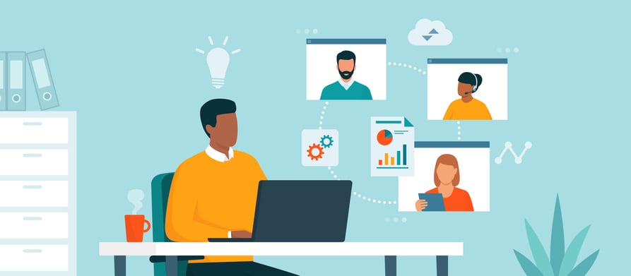 Members in a team use the cloud to share data and visualizations.