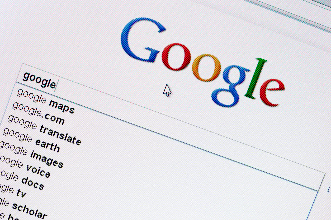 A screenshot of the Google search engine