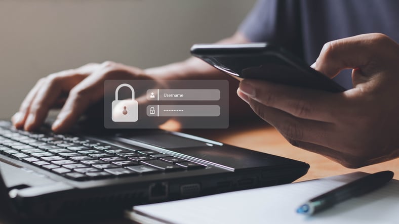 A user enters their user name and password to gain access.