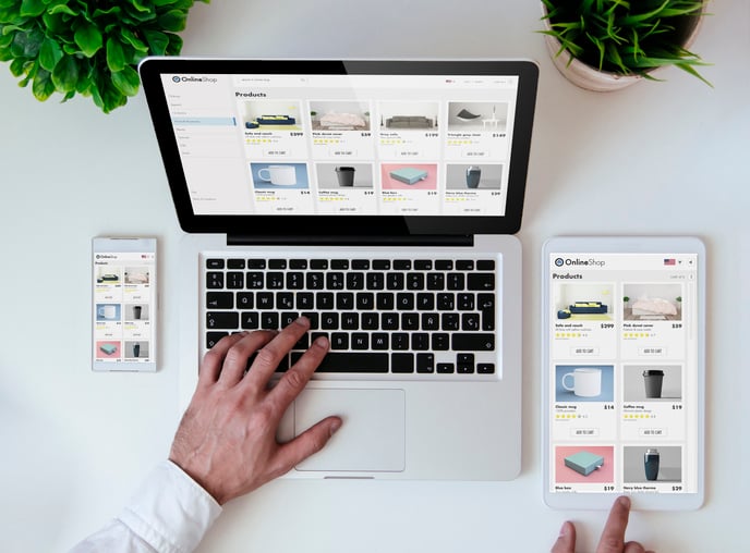 A user views different products listings on their website.