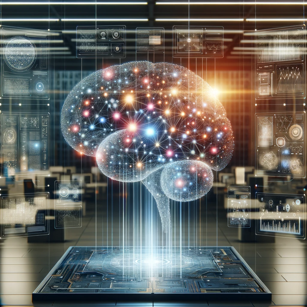 An algorithm ingests data and learns to make predictions.