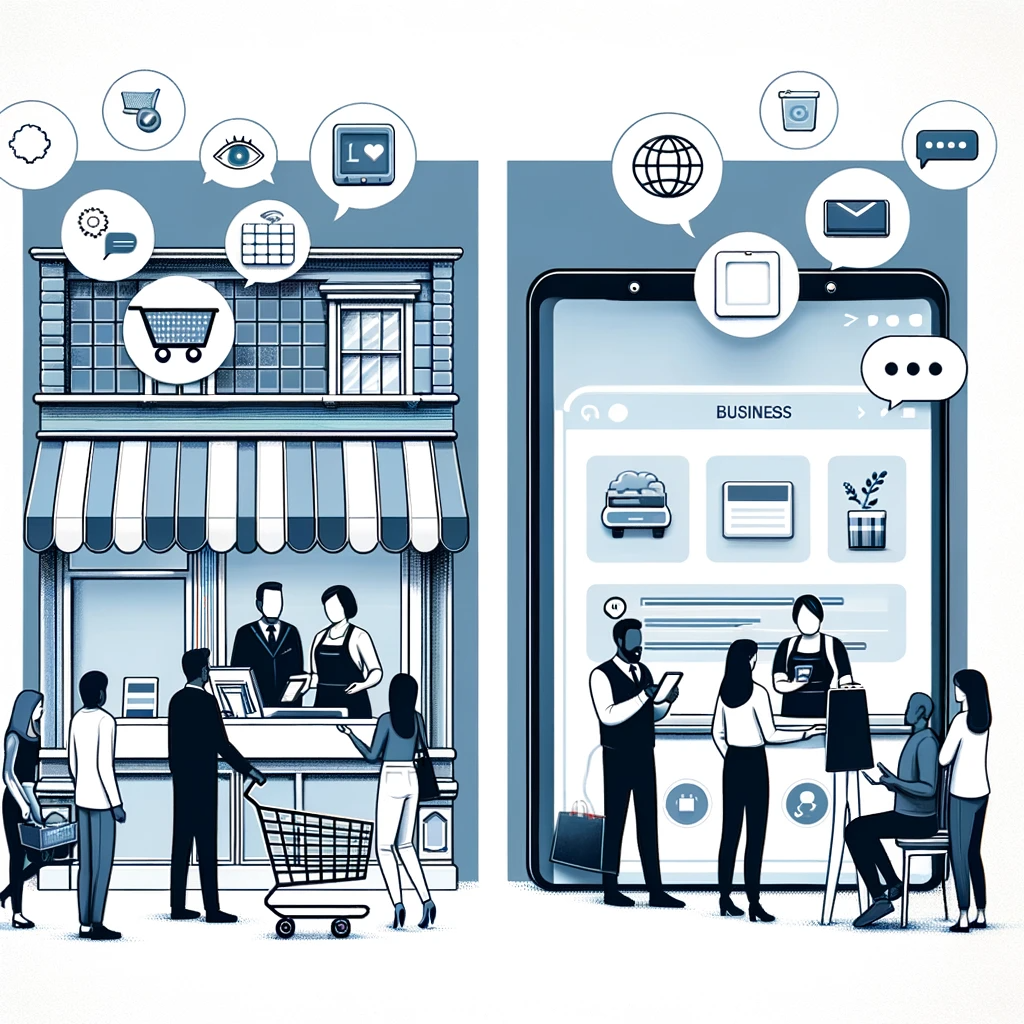 Some customers visit a physical shop, others use a shopping app.