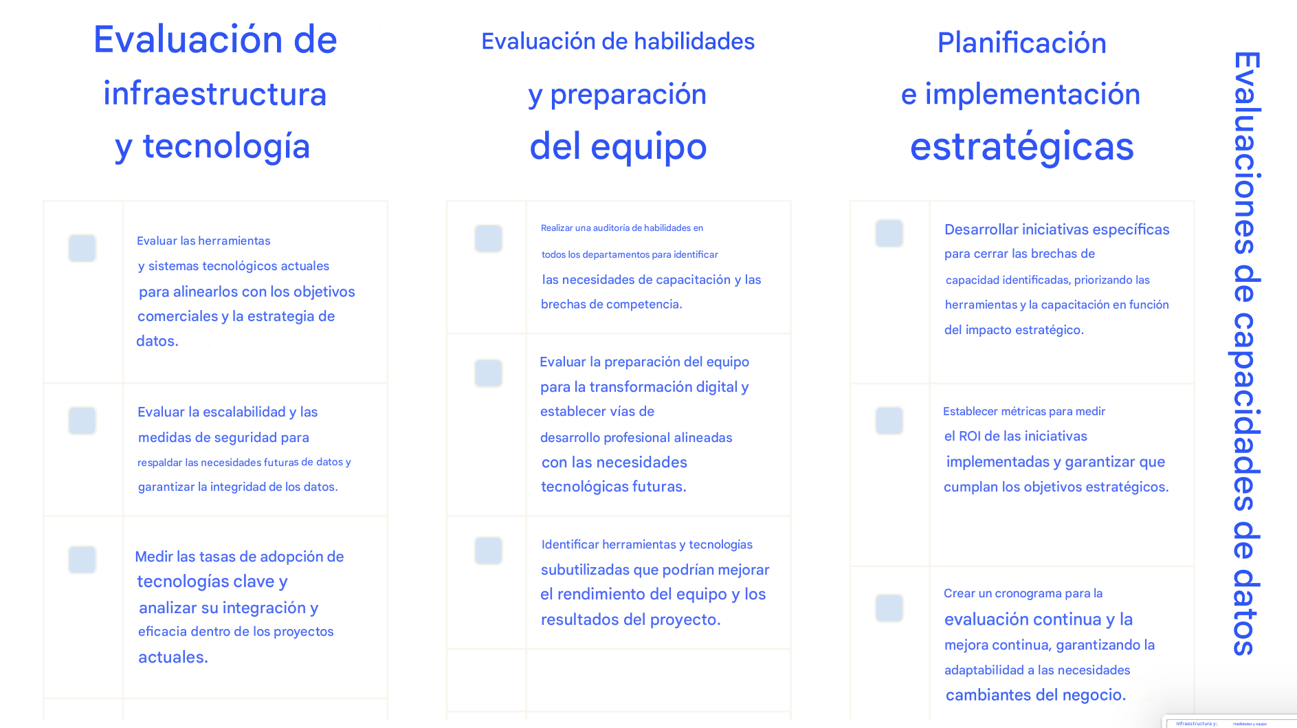Tres columnas de texto
