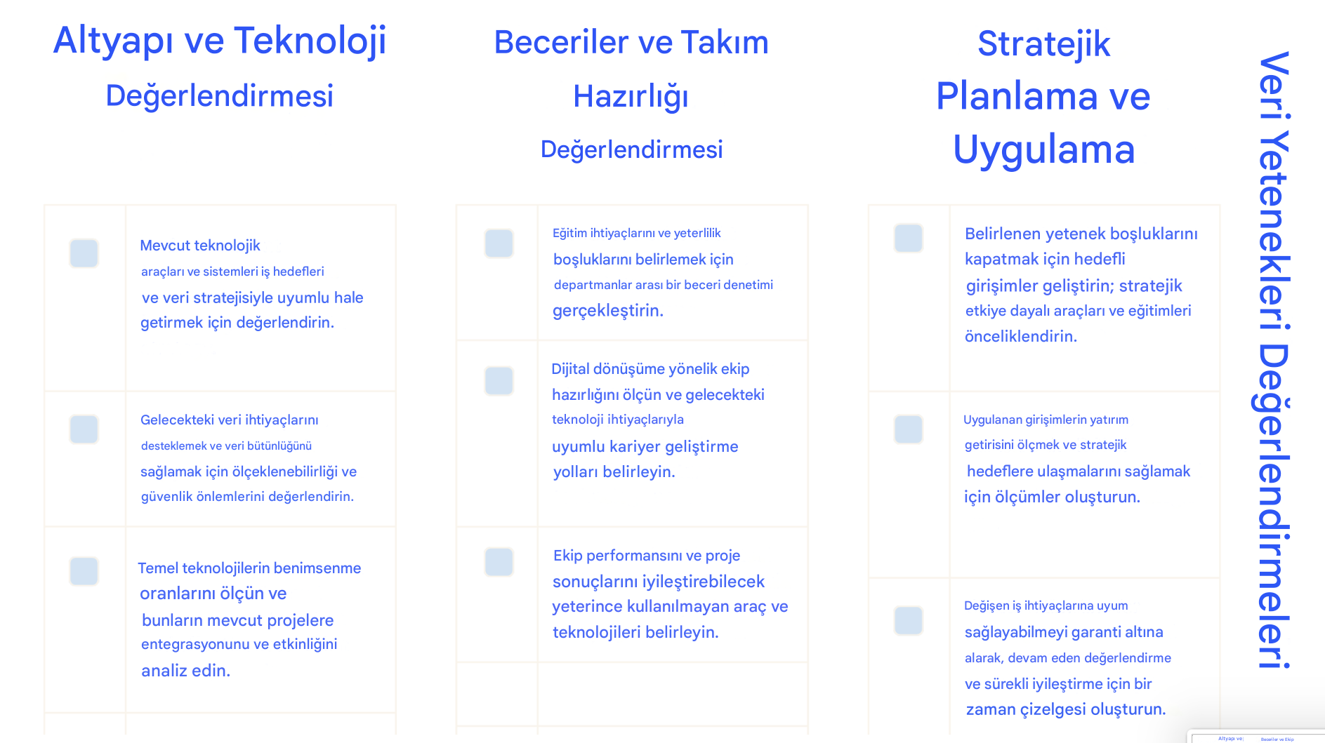 Üç metin sütunu