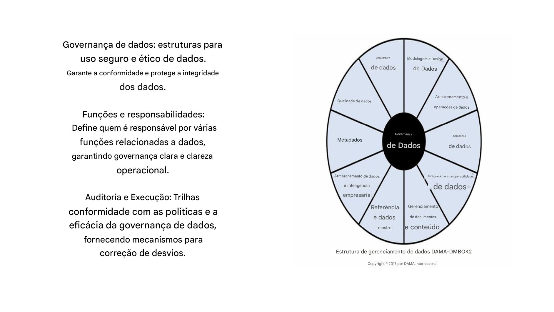Roda mostrando elementos da governança de dados
