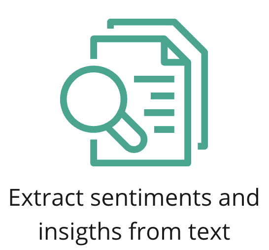 An icon representing sentiment extraction from text.