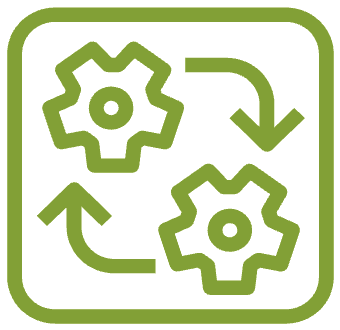 An icon showing ML process.