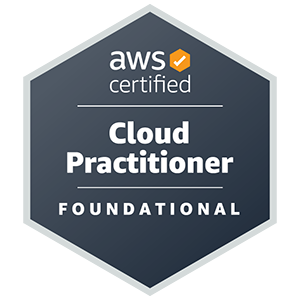 Badge for AWS cloud practitioner certification