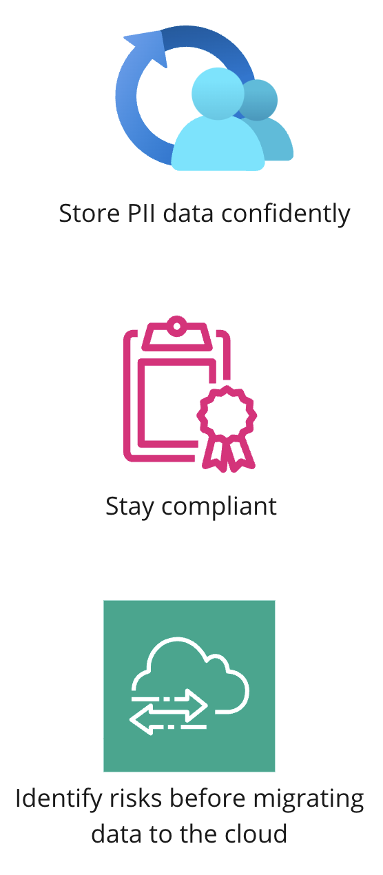 An icon representing risk identification before data migration.