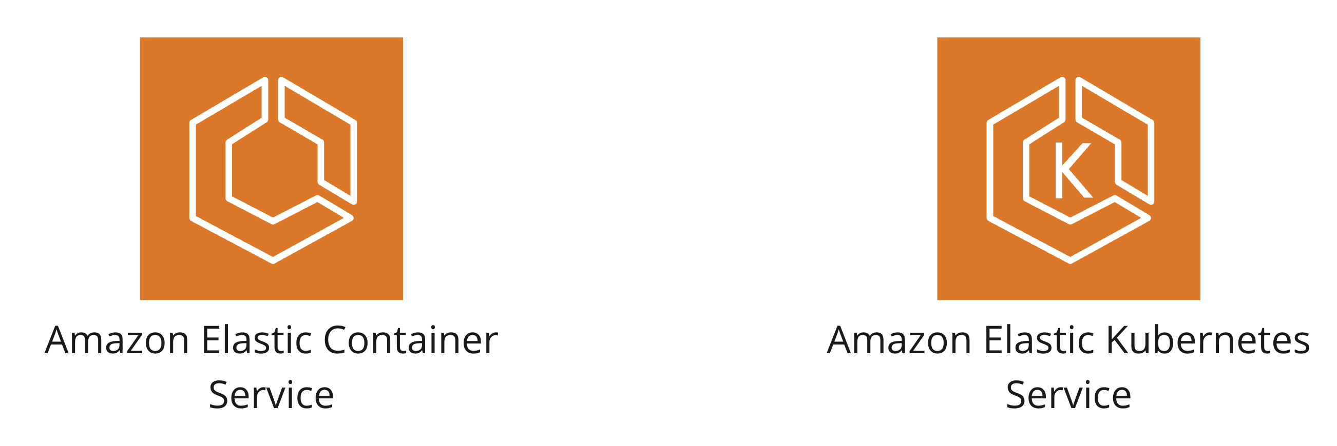An icon showing Amazon Elastic Container service and Amazon Elastic Kubernetes service.