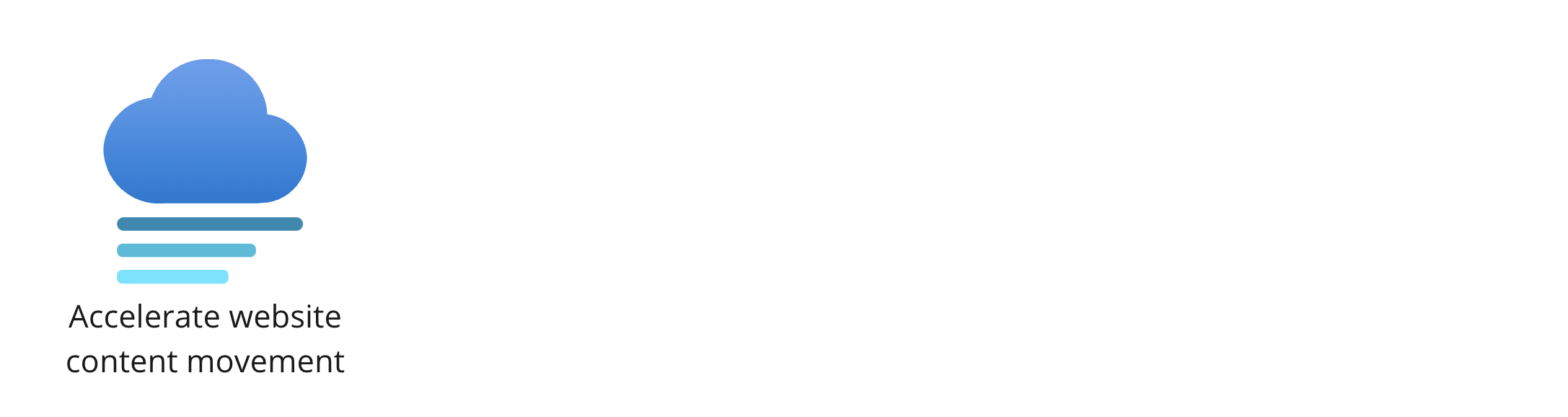 An icon showing accelerated website content movement.