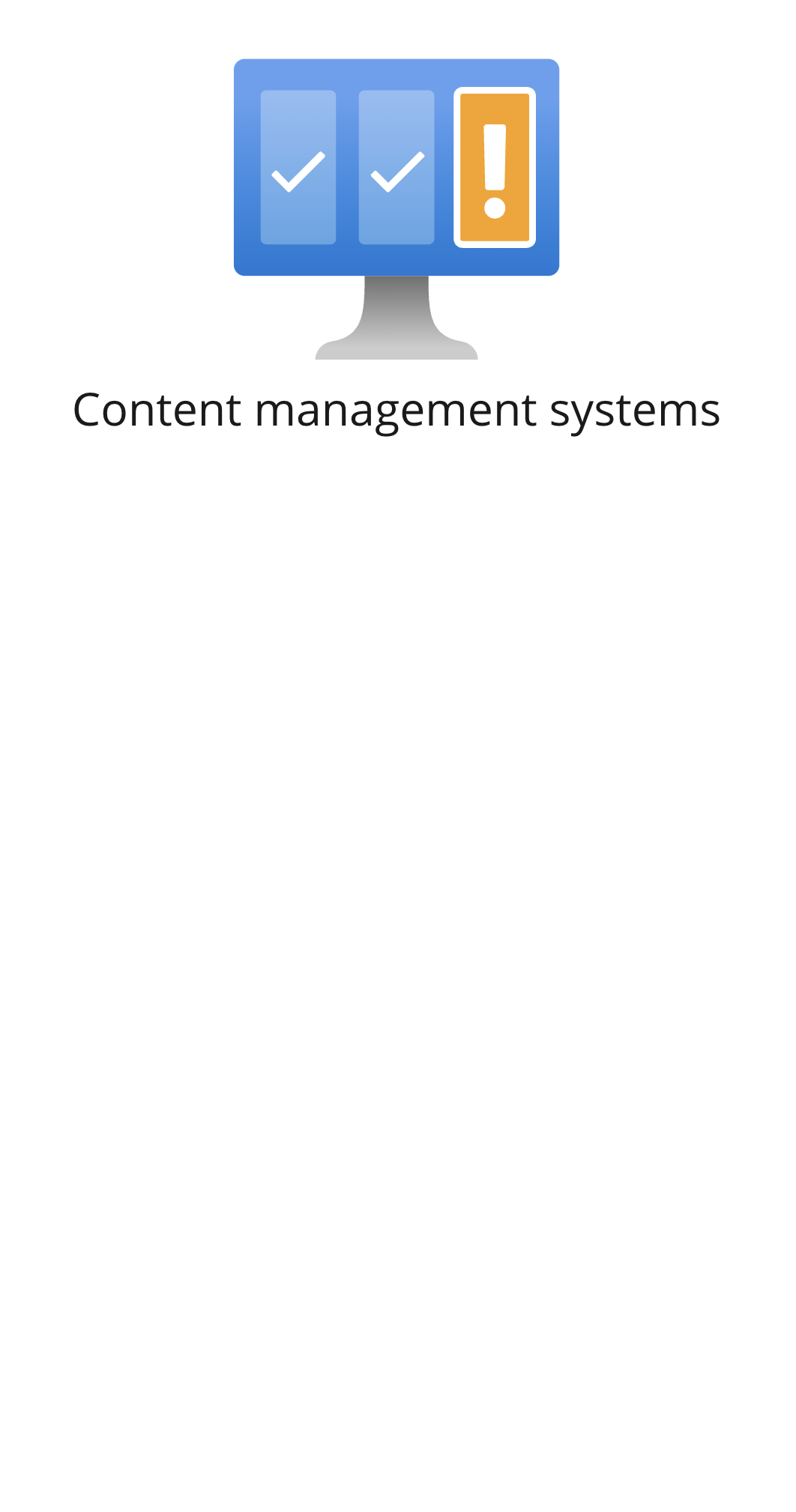 An icon showing content management systems.
