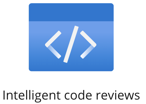 An icon showing intelligent code reviews.
