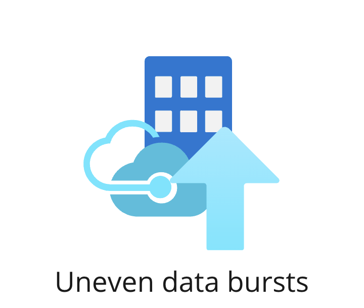 An icon showing uneven data bursts.