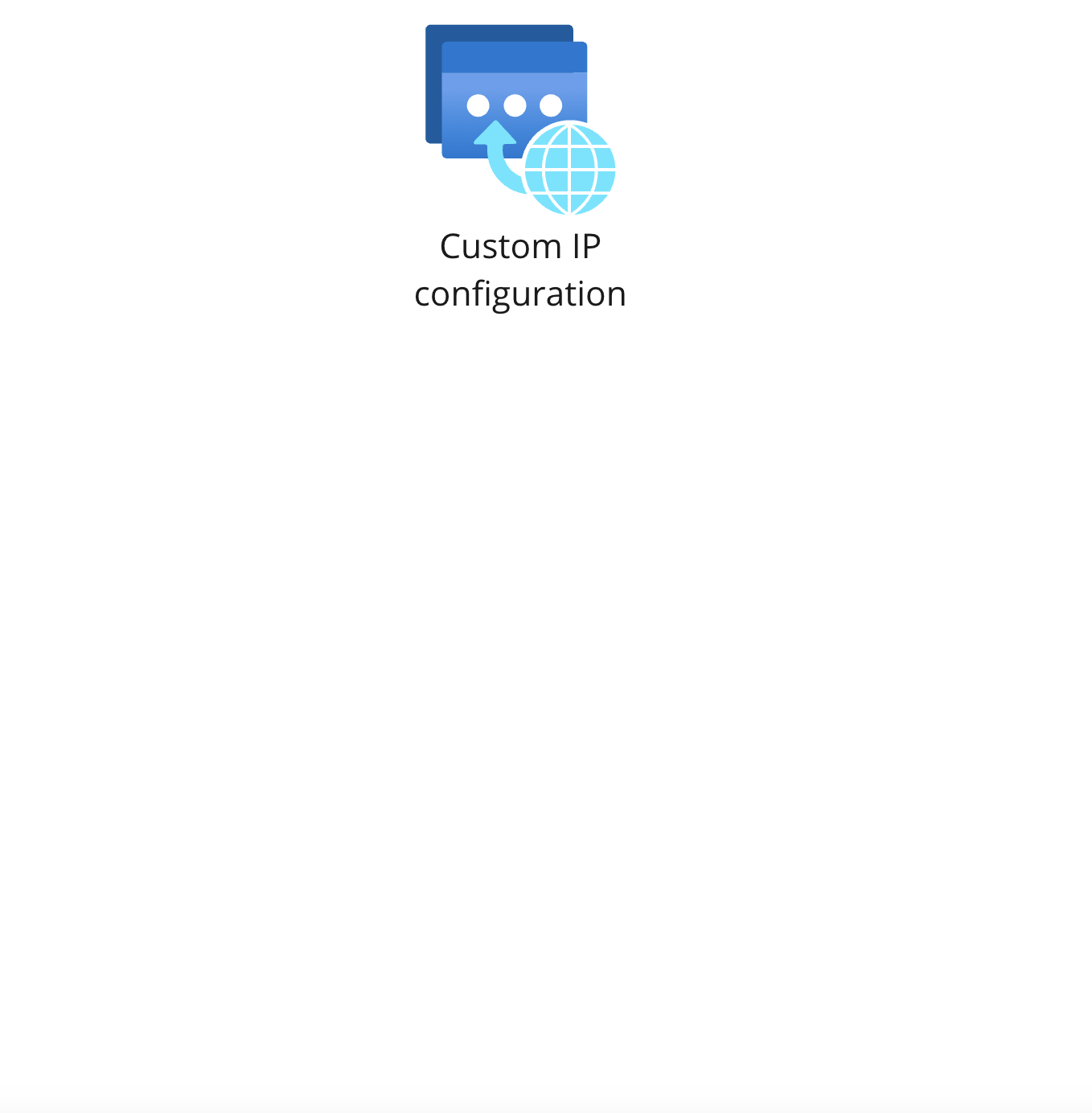 An icon showing custom IP configuration.