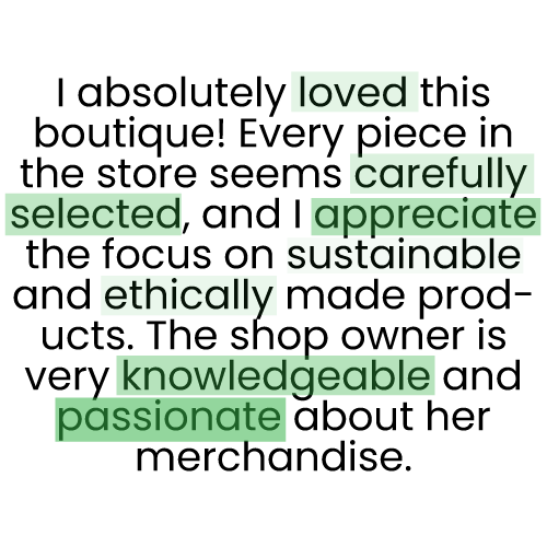 graphic on positive review, with highlighted words