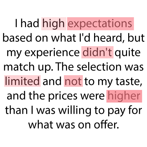 a graphic showing a negative review