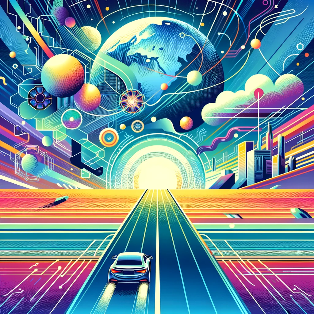 graphic showing the future where AI grows