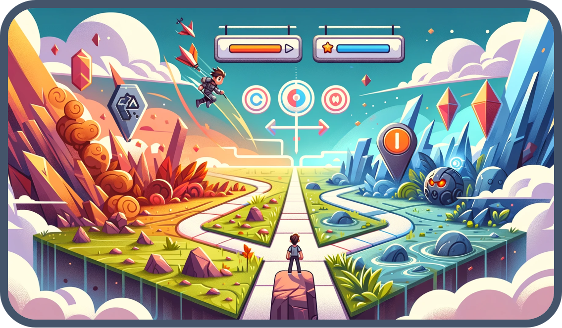 Image showing a video game scene where the agent is taking a decision.