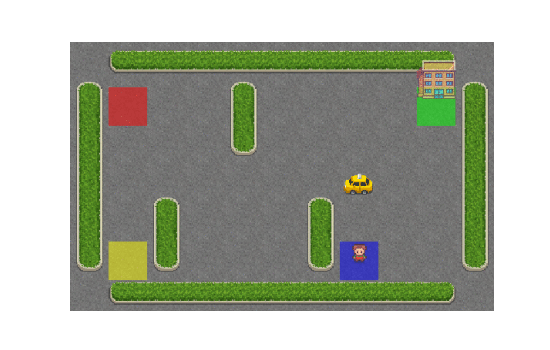 GIF representing the Taxi environment.