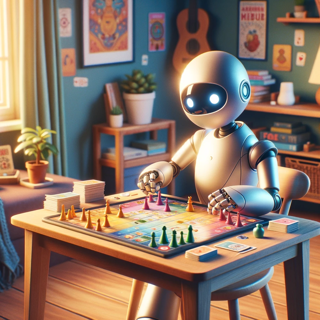 Image of a robot interacting with a chess environment.
