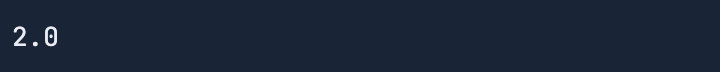 Output showing the result 2.0 without an error