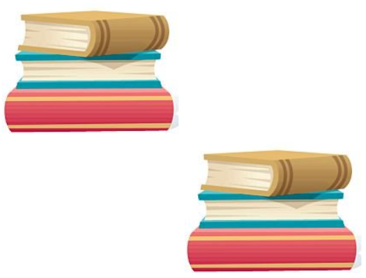 Two separate book stacks