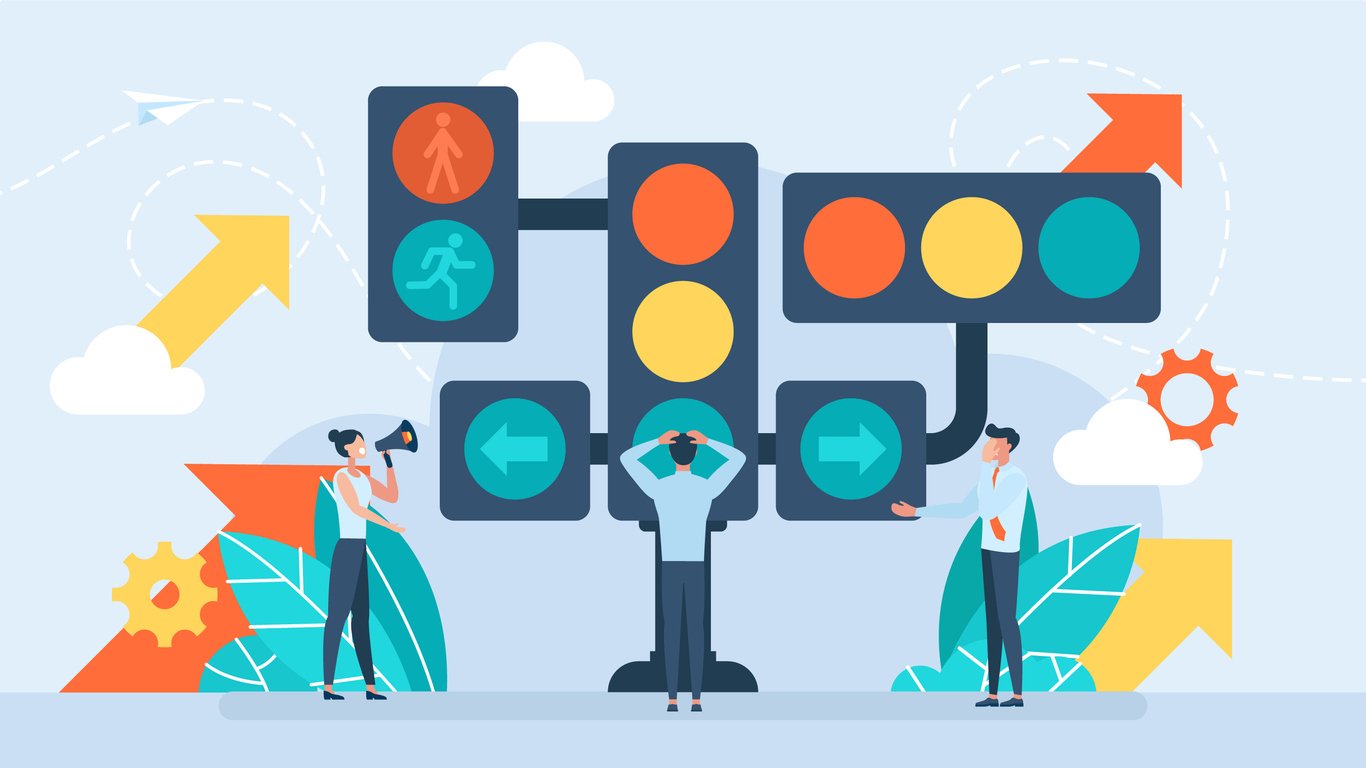 traffic lights and analysis illustration