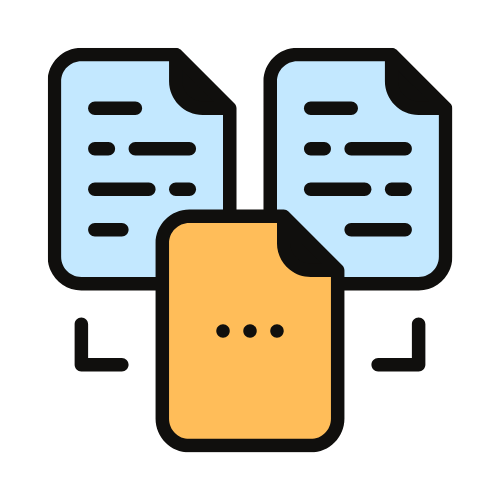 Illustration of two datasets being merged together