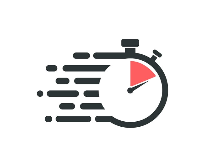 Fast processes of data depicted by a stopwatch