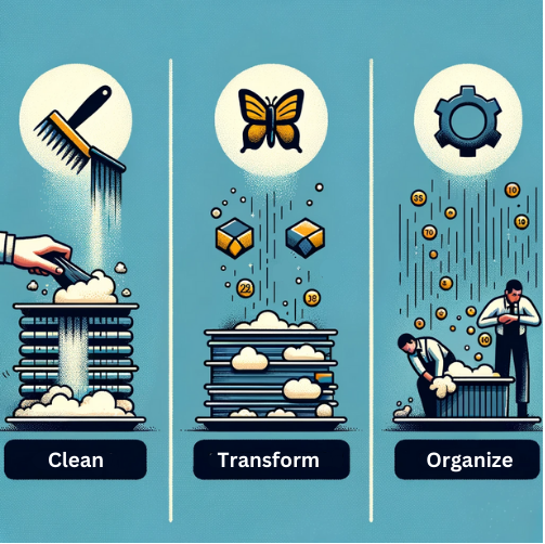 Image showing the cleaning, transforming, and organizing of data