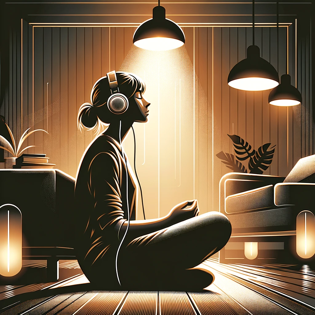 Cartoon image of a person listening to music.webp