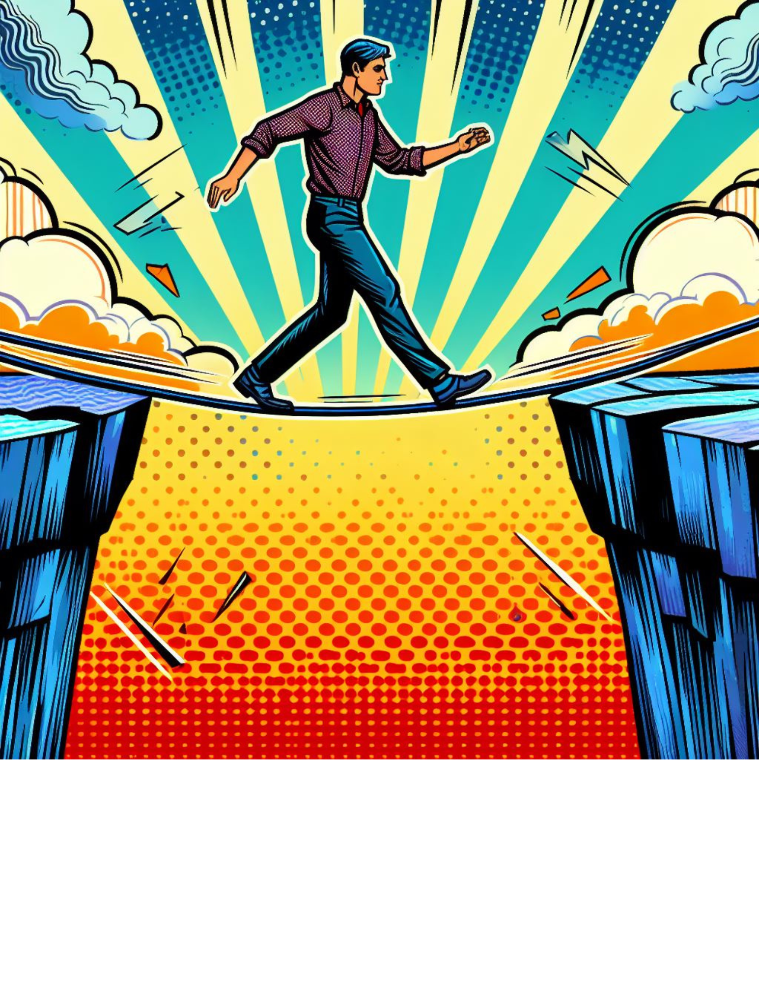 Tightrope walker representing risk appetite