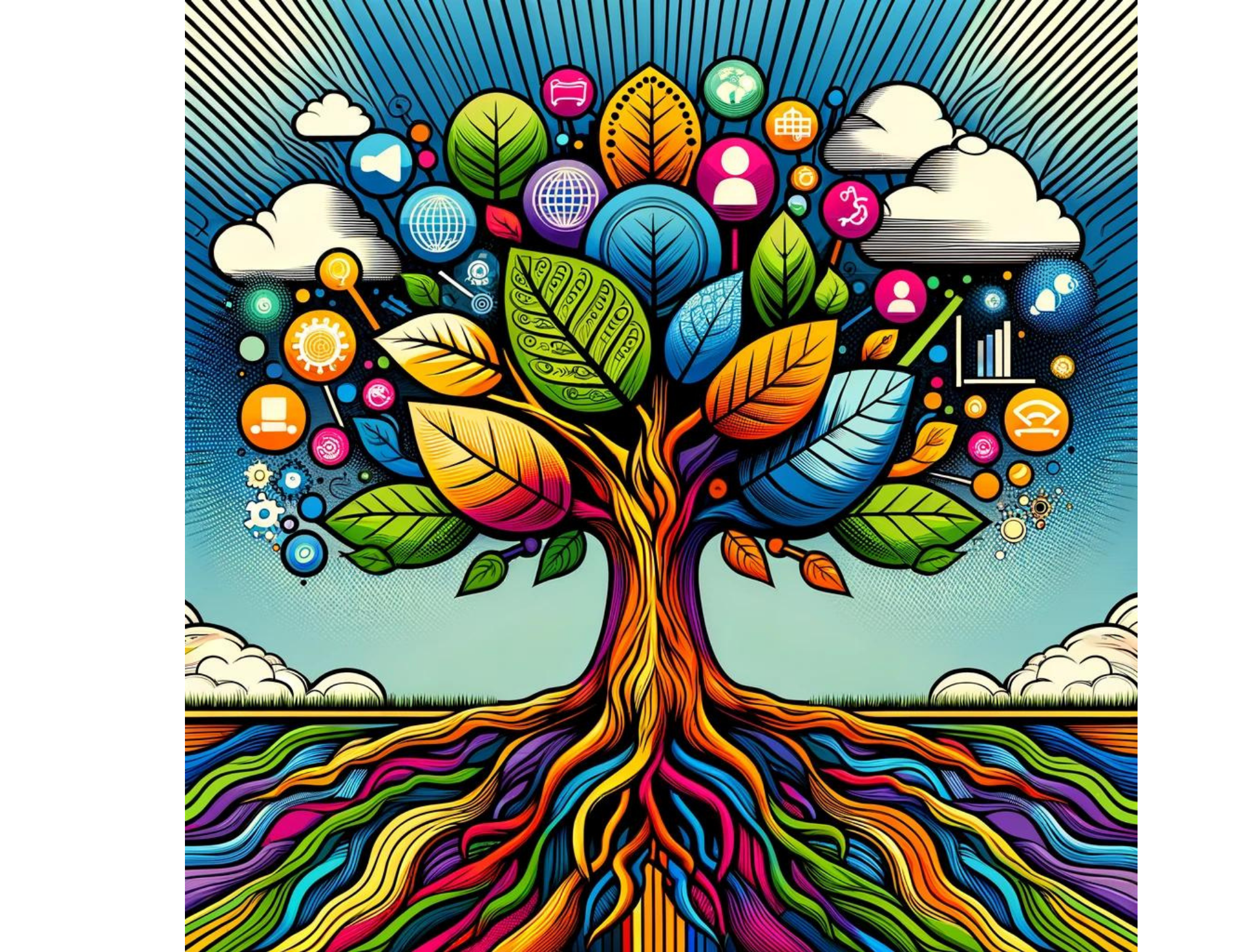Symbol of elements working together in synchrony