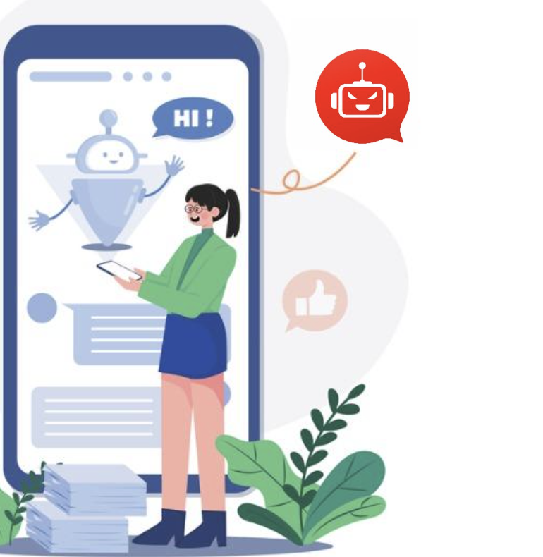 A woman using a chatbot with a malicious prompt being injected