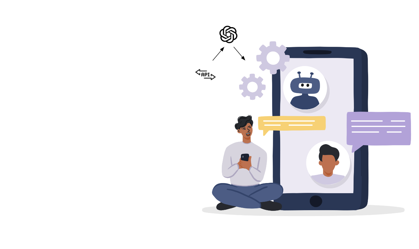 An illustration of a user of an AI application built with the OpenAI API