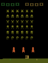 An agent playing the classic Space Invaders video game