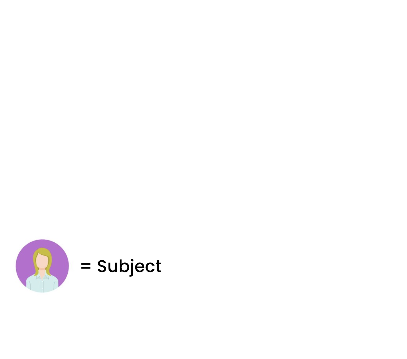 A subject: a person in this case.