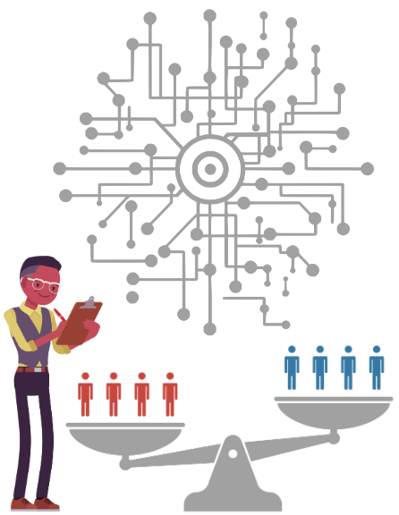 Person assessing data for representativeness