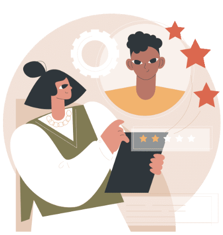 Person observing employee performance