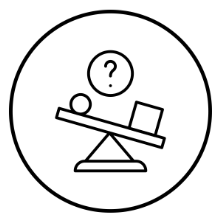 Scale unbalanced with question mark