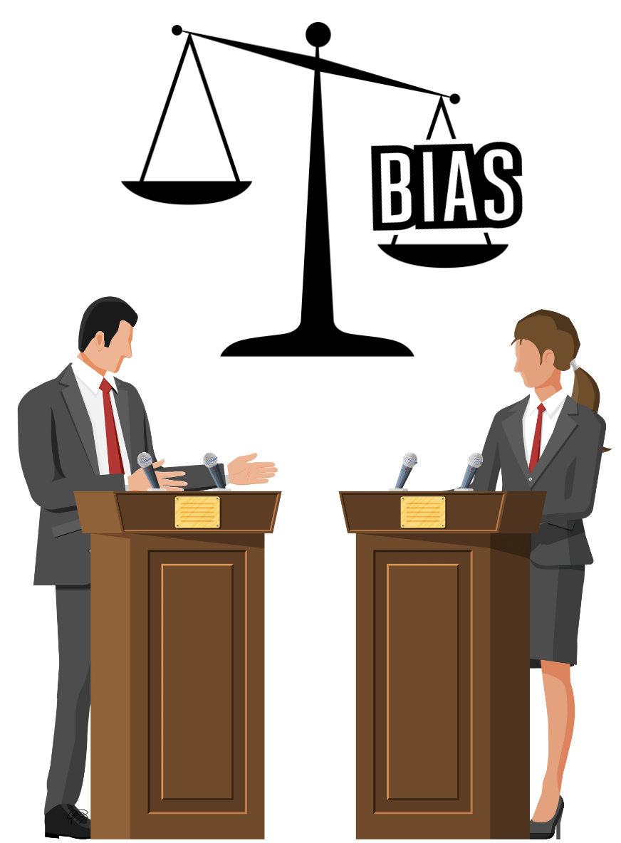 Scale leaning on the right side due to bias