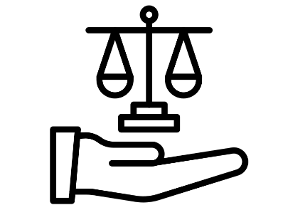 Hand and scale illustrating ethical conduct