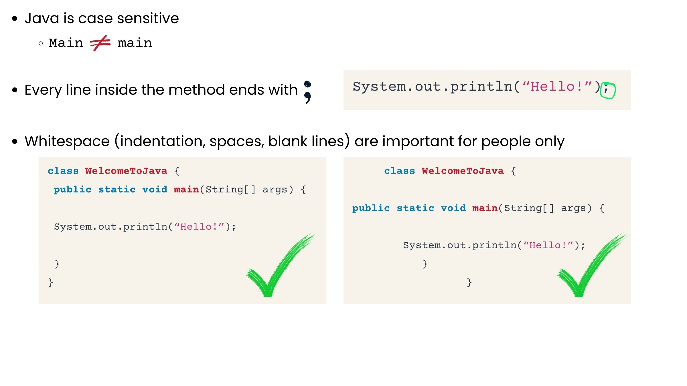 Whitespace doesn't affect code, only readability