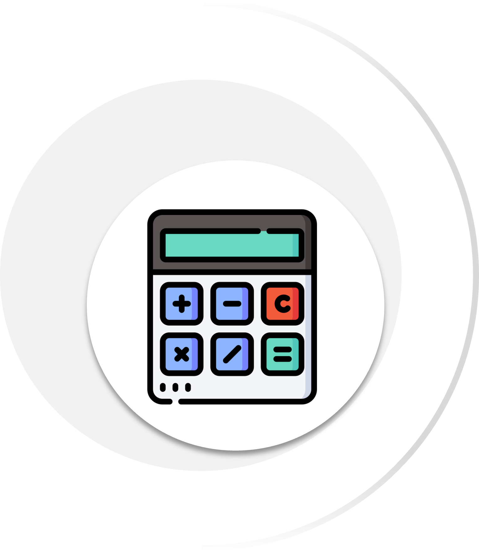 An icon of a calculator with mathematical operation buttons.