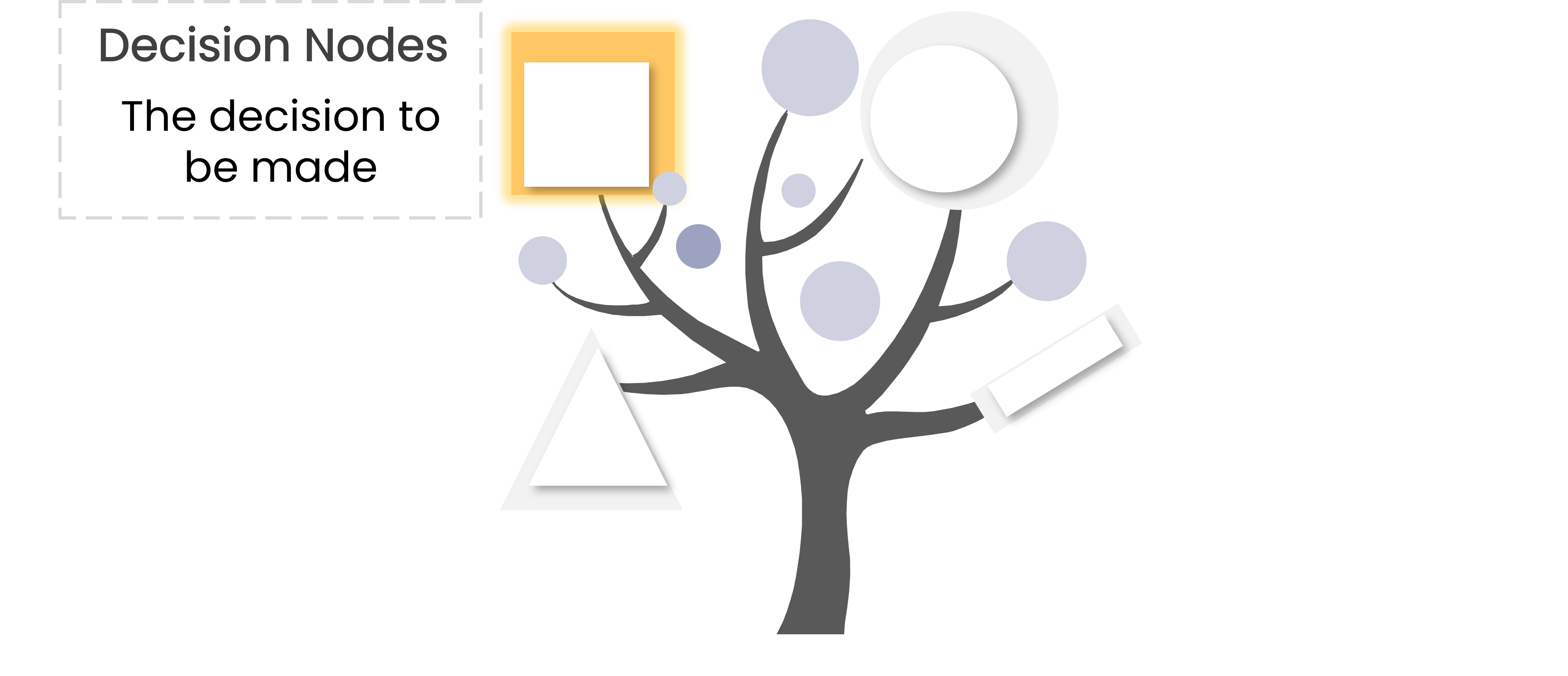 A tree with a square on its branch highlighted in yellow